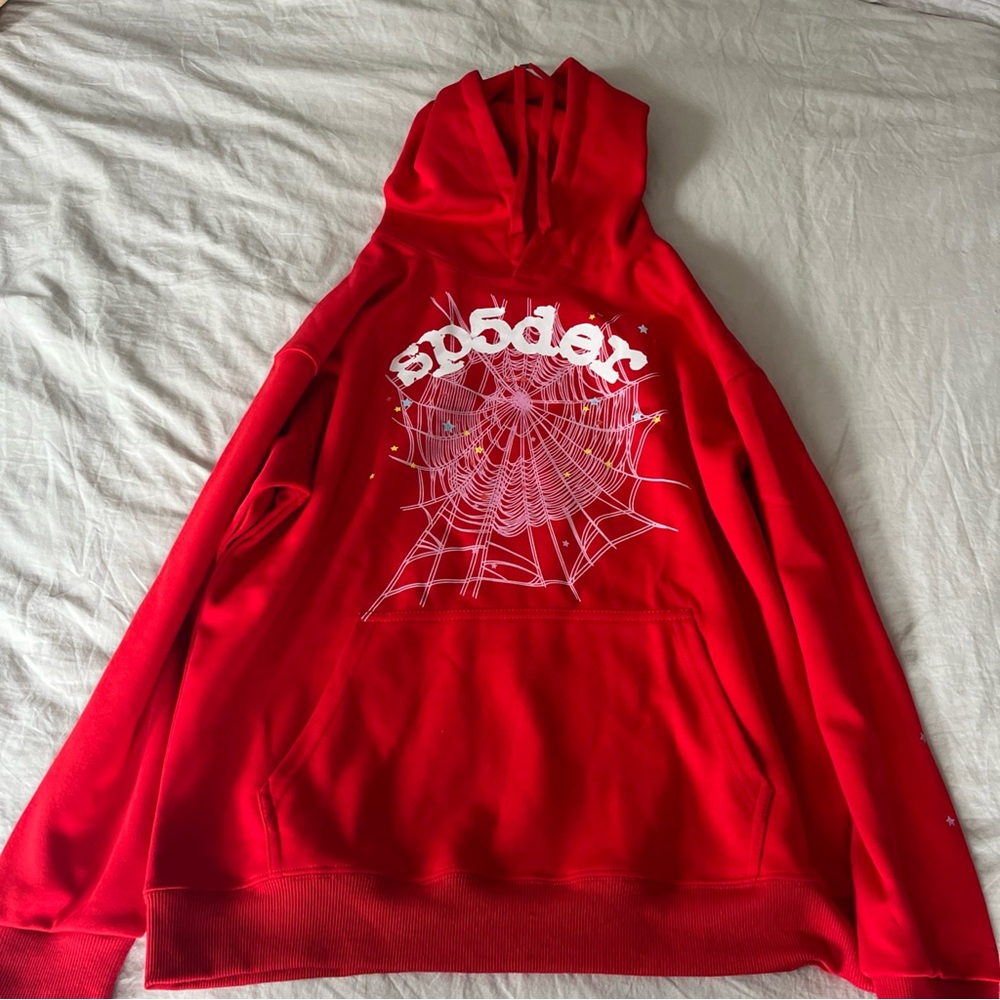 Red Sp5der hoodie beluga edition Men size large